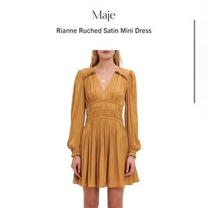 Maje Rianne Rouche Satin Mini Dress.